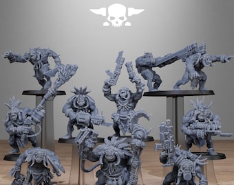 Station Forge Orkaz  Tribal Infantry minitures Ork Tabletop RPG Wargaming Gift for Him/Her Tabletop 25mm/28mm/32mm