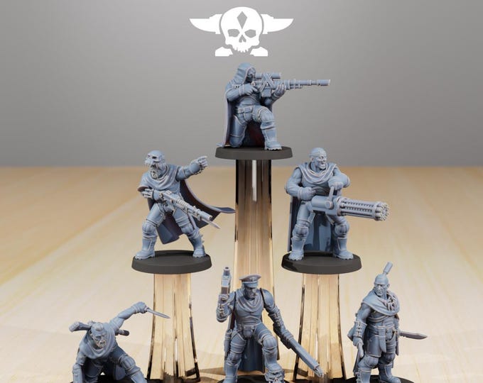 Featured listing image: 3D Printed Orkaz Hunters: Wargame Miniatures - Station Forge Proxy