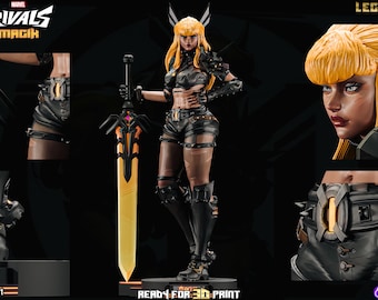 Magik 23cm tall figure  plus base 3D printed in Abs resin Kit Form
