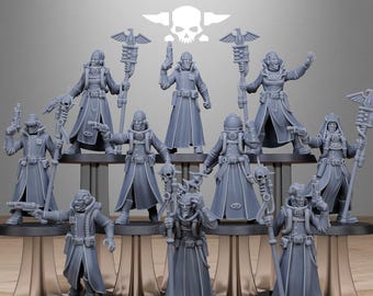 Station Forge Grimcorp Seers 3d printed proxie Wargames New Faction Gift for Him/Her Tabletop 25mm/28mm/32mm