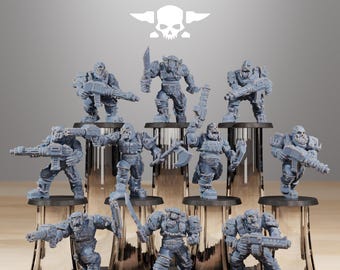 Station Forge Orkaz Berserkers 3d printed proxie Wargames minitures rpg Gift for Him/Her Tabletop 25mm/28mm/32mm