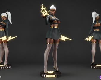 Storm  Figure 23cm tall 3D printed in Abs resin Kit Form by Nuskul Art