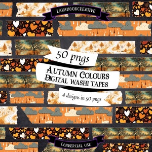 Autumn washi tape clipart | Fall digital stickers | digital washi tape | png | fall junk journal | Digital planner | digi bujo | LMC219