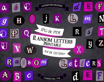 Pastel Goth Ransom Note Letters: Printable Alphabet (JPG & PDF) LMC404
