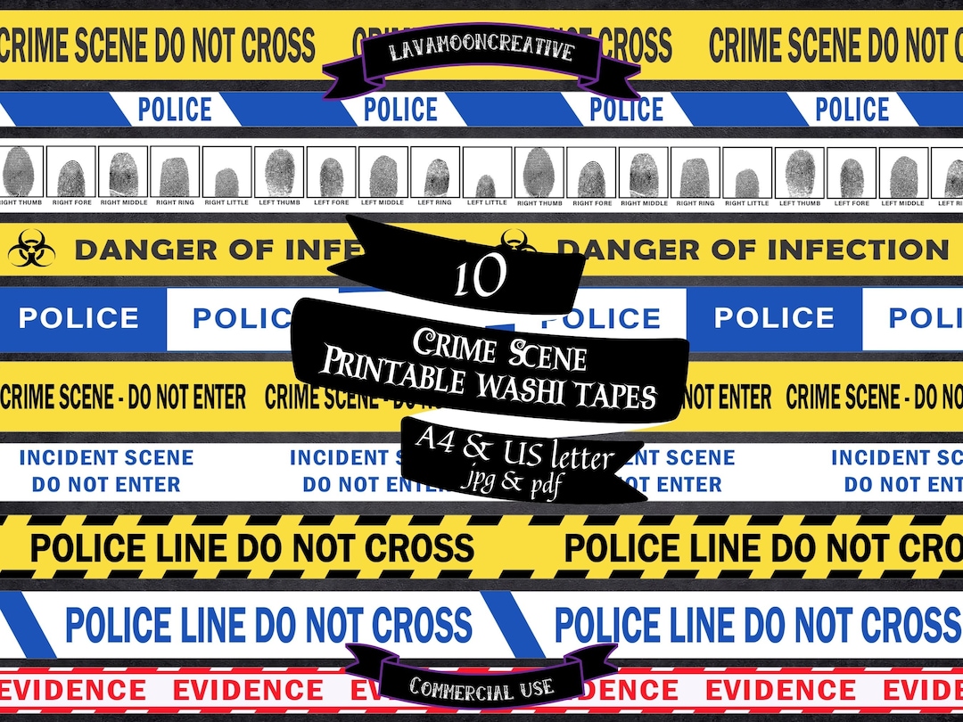 Crime Scene Washi Tape Washi Printable Strips True Crime Forensic