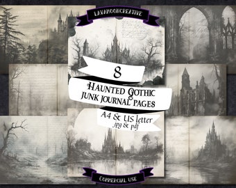 Haunted gothic junk journal pages: Grimoire Book of Shadows (Digital Download)  LMC286