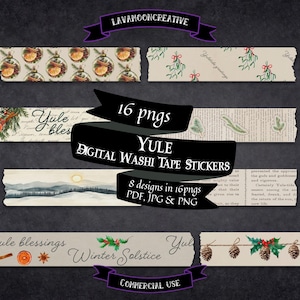 Yule washi tape clipart | beige washi pngs | vintage | Junk Journal | neutral washi | ditigal stickers | Digital planner | LMC370
