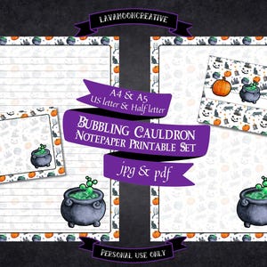 Papelería de Halloween imprimible / Papelería rayada / Set de papelería imprimible de otoño / Kit de amigos por correspondencia / Cartas / Sobre espeluznante EtsyUK / LMC80