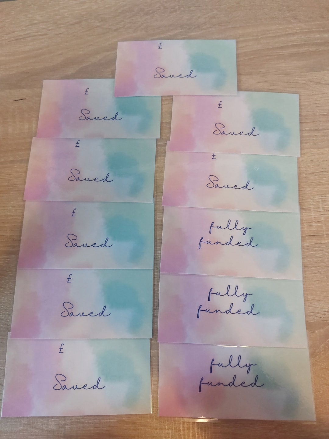 Set of 11 Blank Laminated Cash Stuffing Placement Cards - Etsy UK