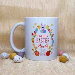 Easter Mug, Personalised Easter Gift, Happy Easter Mug, Personalised Easter Mug, Easter Bunny, Easter Chick,