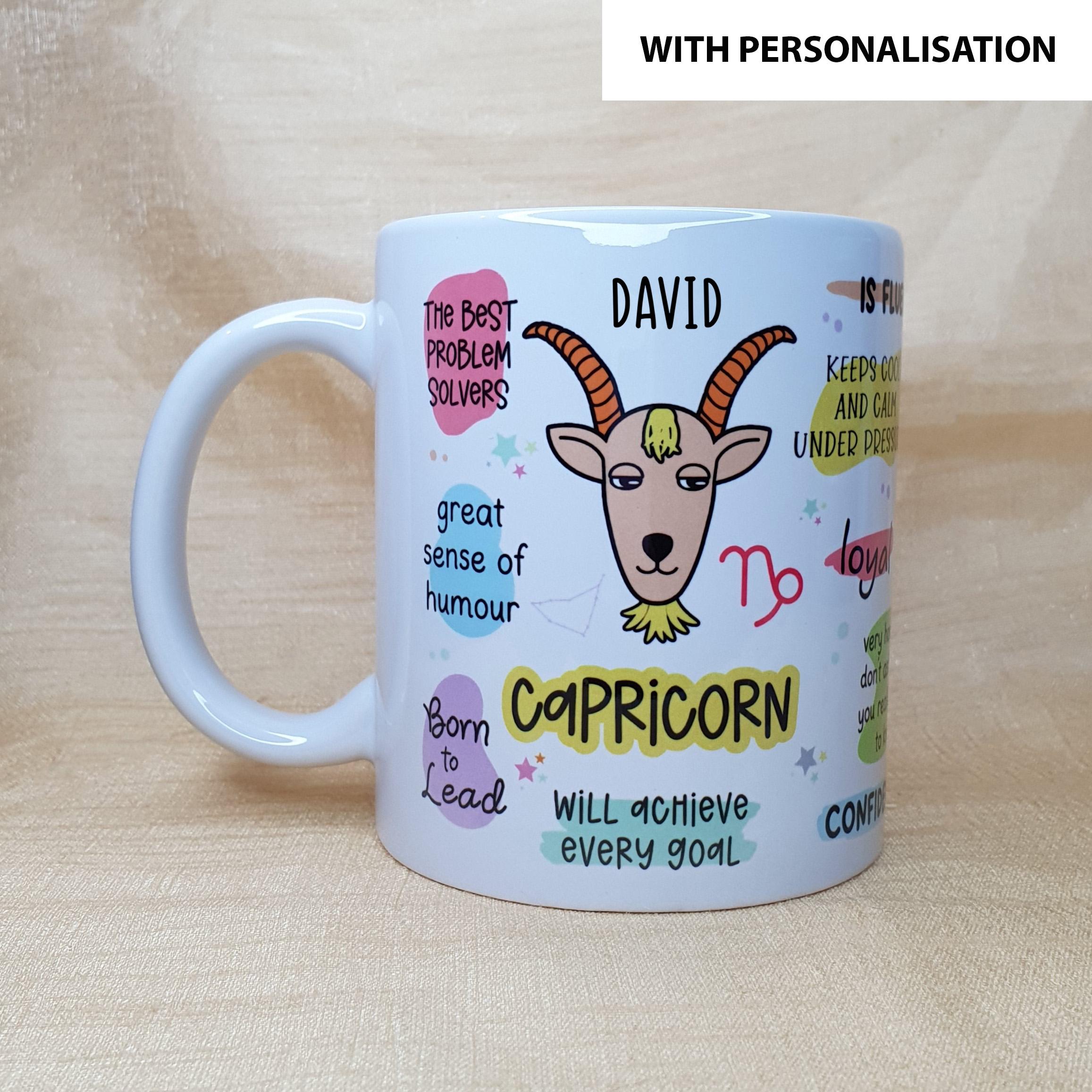 STEINBOCK Tasse, personalisierte Steinbock Tasse (optional), Geschenk für Steinbock, Steinbock Geburtstag, Horoskop Tasse, Sternzeichen Tasse Geschenk, Sternzeichen Geschenk