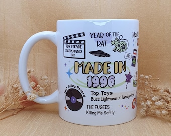 30th Birthday Mug, Personalised Birthday Mug, 1996 Year Mug, 30th Birthday Gift, Custom Birthday, Birth Year Mug, Happy 30th, Name Birthday