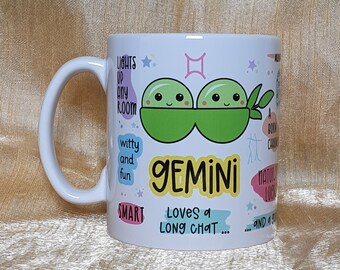 GEMINI Mug, Signs of the Zodiac, Gemini Twins, Gemini Gift, Gemini Birthday, Horoscope Mug, Star Sign Mug, Star Sign Gift, Gemini Zodiac Mug