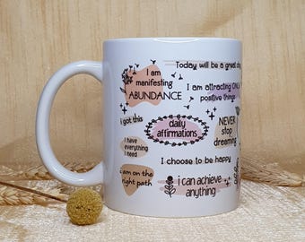Daily Affirmations Mug, Positivity Gift, Motivational Mug, Inspirational Mug, Daily Reminders
