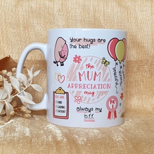 Cadeau moeder waardering, mok moeder waardering, cadeau voor moeder, moeder kerstmis, moeder verjaardag, moeder aanwezig, Moederdagcadeau, koffiemok voor moeder