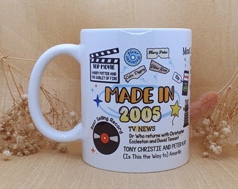 21st Birthday Mug, Personalised Birthday Mug, 2005 Year Mug, 21st Birthday Gift, Custom Birthday, Birth Year Mug, Happy 21st, Name Birthday