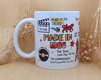 40th Birthday Mug, Personalised Birthday Mug, 1986 Year Mug, 40th Birthday Gift, Custom Birthday, Birth Year Mug, Happy 40th, Name Birthday