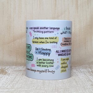 Knitters Daily Affirmations Mug, Knitting Mug, Gift For Knitters, Knitting Gift, Affirmations Mug, Knitting Present, Knitters Gift image 3
