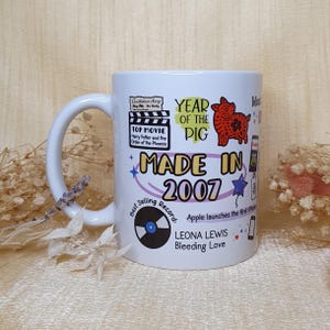 18th Birthday Mug, Personalised Birthday Mug, 2007 Year Mug, 18th Birthday Gift, Custom Birthday, Birth Year Mug, Happy 18th, Name Birthday