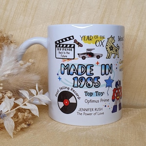 40er Geburtstagsbecher, personalisierter Geburtstagsbecher, 1985 Jahre Becher, 40er Geburtstagsgeschenk, benutzerdefinierter Geburtstag, Geburtsjahresbecher, glücklicher 40er, Namensgeburtstag