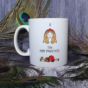 Gepersonaliseerde tarotmok, DE HOGE PRIESTESS, tarotkaartmok, mok voor tarotlezers, Major Arcana-mok, cadeau tarotlezer, aangepaste tarotmok