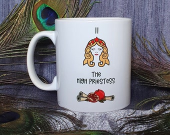 Personalised Tarot Mug, THE HIGH PRIESTESS, Tarot Card Mug, Mug for Tarot Readers, Major Arcana Mug, Tarot Reader Gift, Custom Tarot Mug