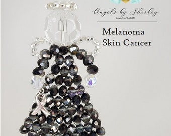 Melanoma, Skin Cancer Awareness Angel Suncatcher