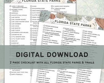 Florida State Parks Checklist Printable Floral *Digital Download*