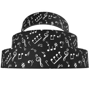 Wide Music Note Ribbon Musical Notes Grosgrain Ribbon 16/22mm Wide 1m 2m 5m Lengths - Black - Etsy