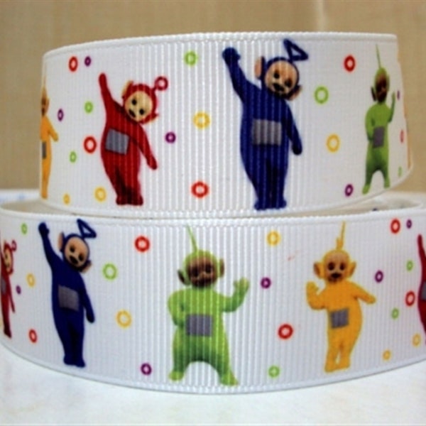 Teletubbies Grosgrain Ribbon 25mm wide 1m 2m 5m lengths White