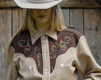 70s vintage H Bar C California Ranchwear embroidered western shirt