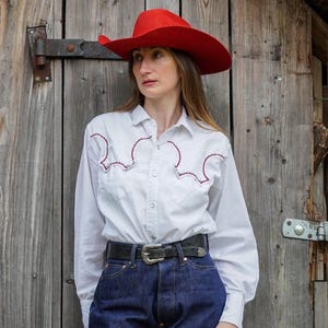 50s white western shirt Penney's Ranchcraft