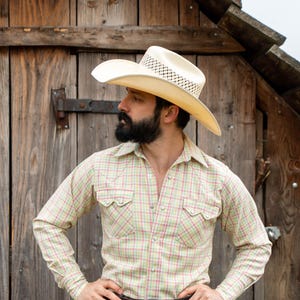 60s vintage Dee Cee Western Wear plaid shirt
