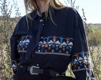 90s vintage Wrangler western shirt L