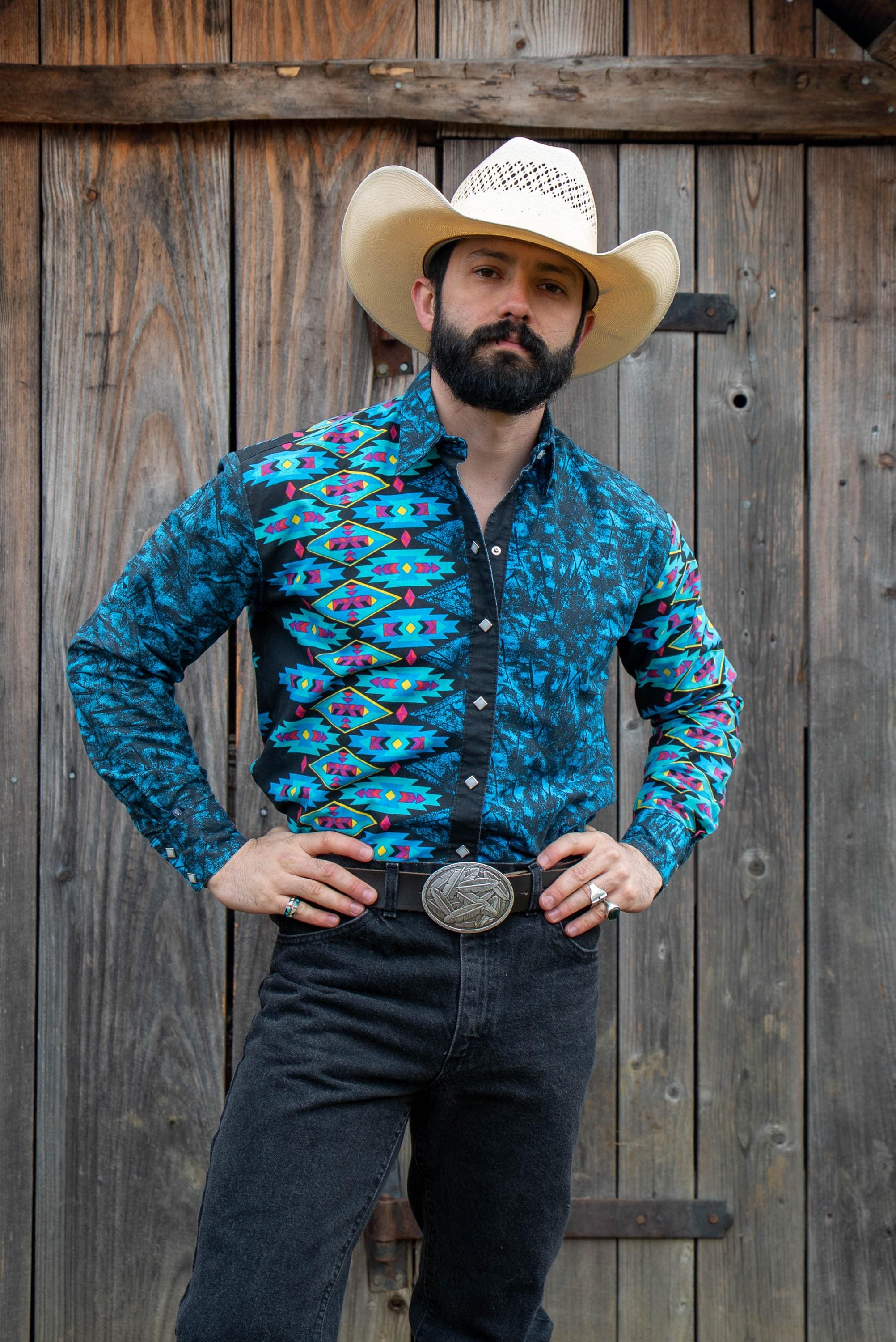 トップス Rockmount Ranch Wear western shirt Rockmount Ranch Wear Floral Denim Western Shirt | Pinto Ranch
