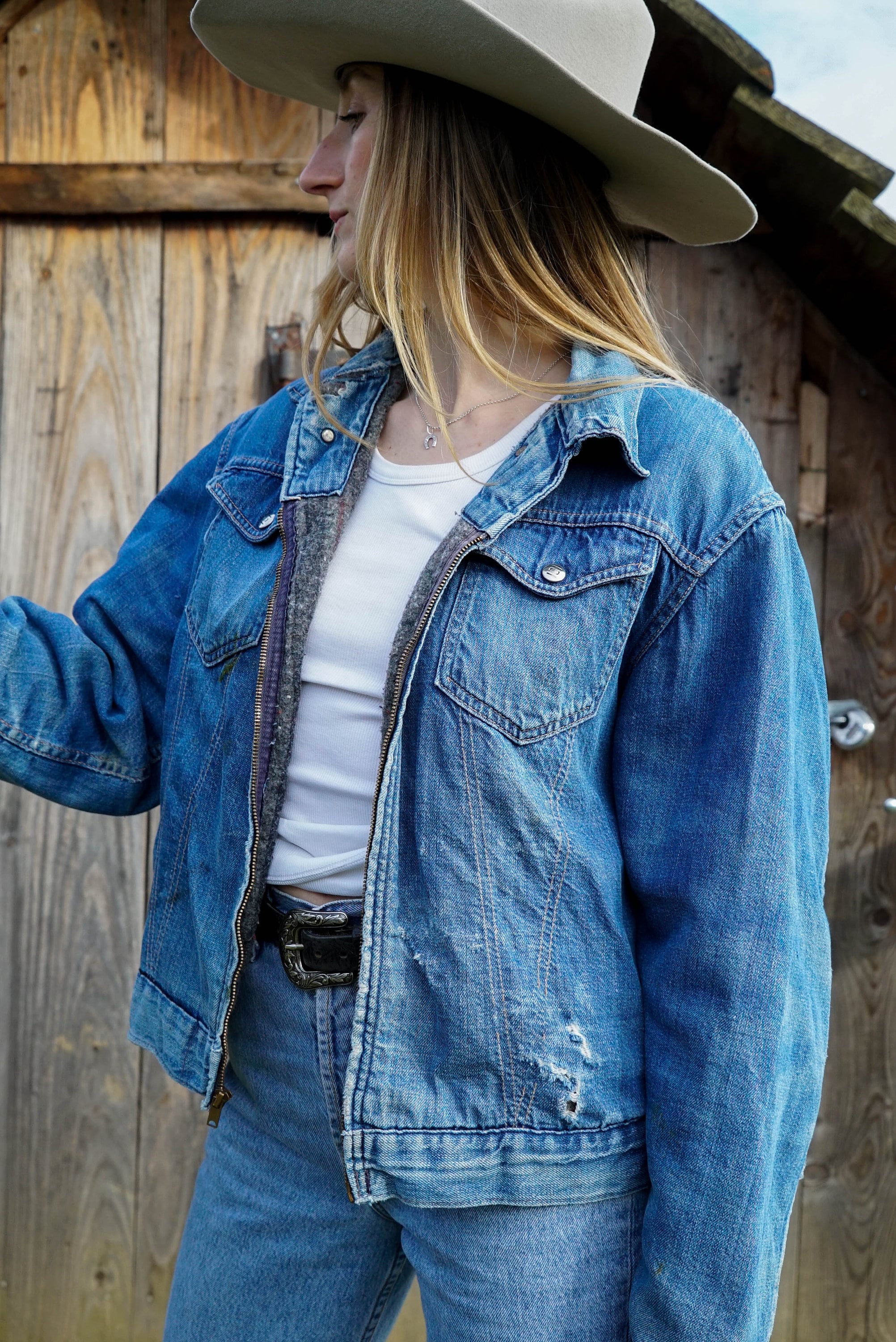 50s/60s Vintage Montgomery Ward 101 Denim Jacket Blanket 50s/60s Vintage Montgomery Ward 101 Denim Jacket Blanket