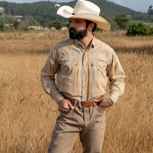 50s/60s vintage checked TemTex western shirt