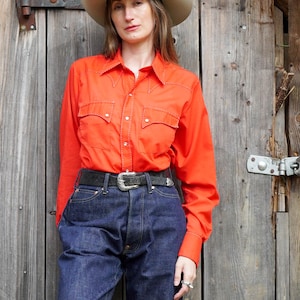 70s red western Rockmount Ranchwear shirt M