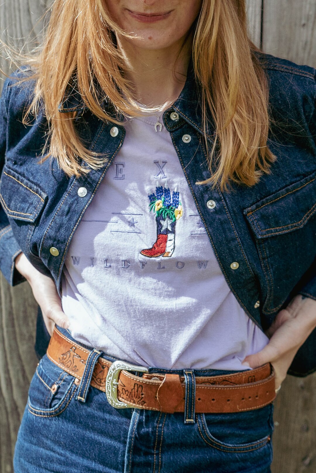 90s Vintage Texas Wildflowers Tshirt Lilac Size M Cowboy Boot Etsy