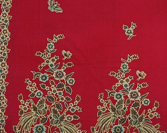 Indonesian batik fabric with butterfly pattern