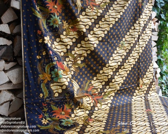 Indonesian batik fabric with wave pattern