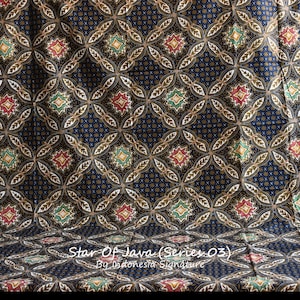 Indonesian batik fabric with star pattern image 1