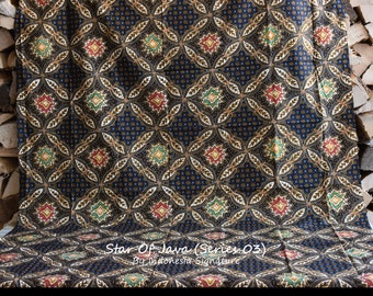 Indonesian batik fabric with star pattern