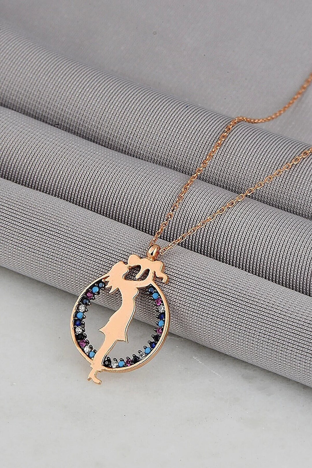 Solid Silver Mother and Child Necklace, Silver Mother and Baby Pendant ...