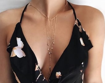 14K Gold Plated Body Chain, Layering Body Chain, Bikini Body Jewelry, Festival Body Chain, Minimalist Body Chain, Dainty Body Chain