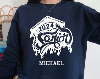 Personalized Senior 2024 Sweatshirt, Senior T-Shirt, Graduation Tee, Graduation Gift , Senior Sweatshirt, Senior Tee, Paint Graduation Tee