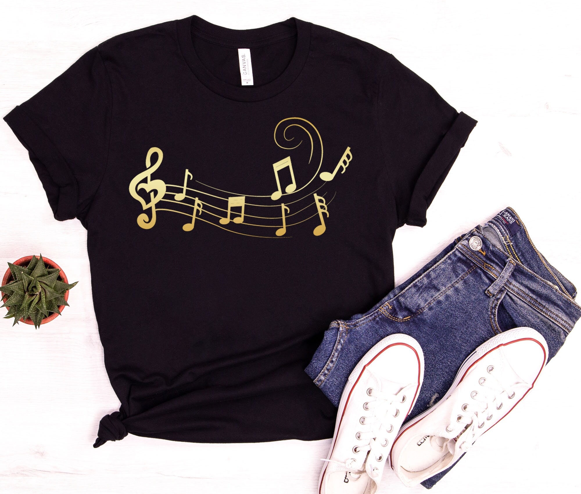 Music Notes Heart Shirt Music Lover T-shirt Music Teacher - Etsy