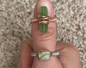 1 Pièce certifié vert 100% NATURELS A Jadeite Jade Ring S 925 silver戒指 （ Libre Taille ）
