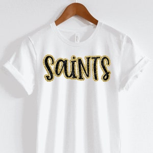 Saints Outline Glitter Shirt