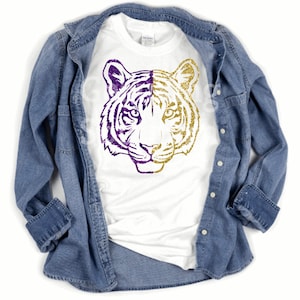 Glitter purple and gold Tiger Shirt